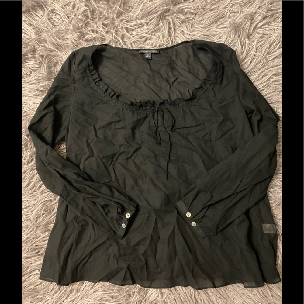 Banana republic black sheet blouse
